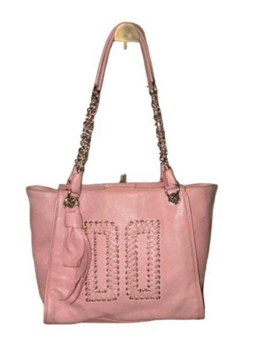 Daks Pink Leather Shoulder Bag with Gold Hardware